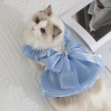 Cat Clothes Princess-style Sparkly Big Bow Dress