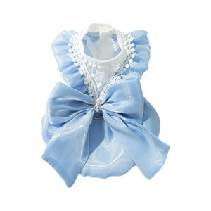 Cat Clothes Princess-style Sparkly Big Bow Dress